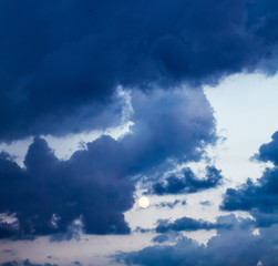 night sky with moon and clouds