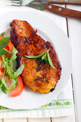 Lime chicken with mint and salad