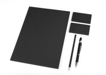 Blank Stationery on white background. Consist of Business cards,