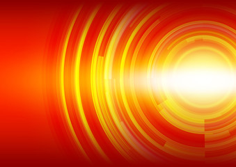 Abstract Circles Technology Orange Background
