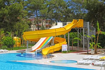 Fototapeta premium Aquapark slides, Turkey