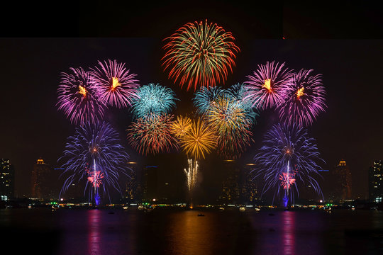 Beautiful firework display for celebration night 