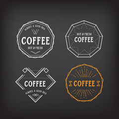 Obraz premium Coffee menu logo template vintage geometric badge. Vector food design.