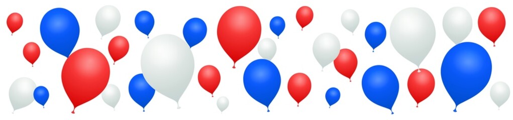 Bannière ballons bleus blancs rouge 