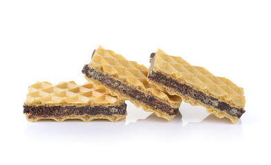 Wafers with chocolate isolated on white background