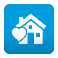 Etiqueta tipo app casa con simbolo corazon