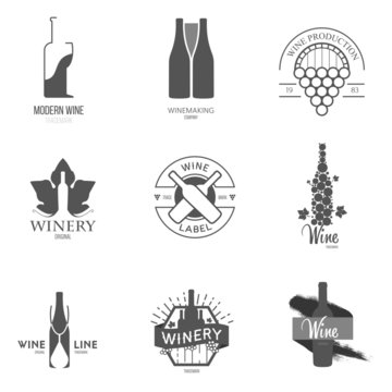 Logo inspiration for shops, companies, advertising with wine.