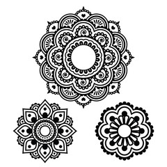 Indian Henna tattoo round design - Mehndi pattern
