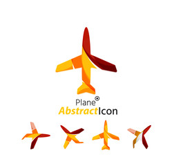 Abstract geometric business corporate emblem - airplane