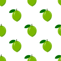 Lime Seamless Pattern. Seamless pattern with ripe juicy lime fruit.