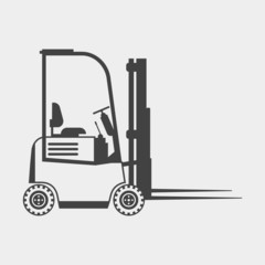 Forklift truck monochrome icon