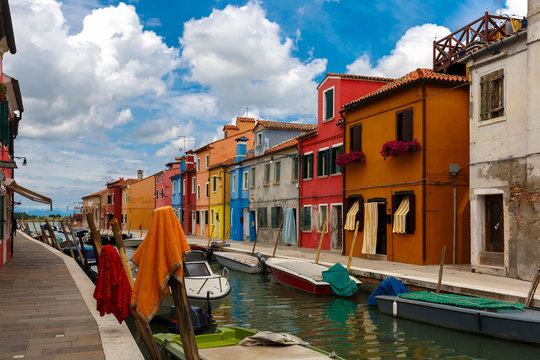 Colorful houses on the Burano, Venice, Italy