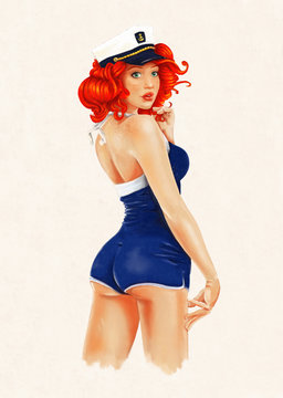 sexy pin up girl painting