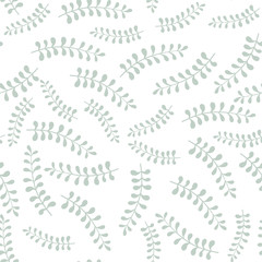 Herbal seamless pattern on white background