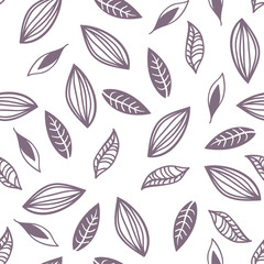 Brown leaves, seamless vector pattern
