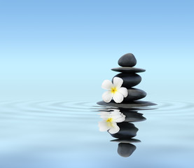 Zen stones with frangipani 