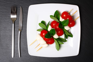 Caprese salad on sticks