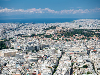 Naklejka premium Athen - Zentrum mit Akropolis