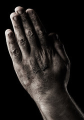 Male hands. Prayer