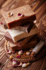 Soap with flower petals