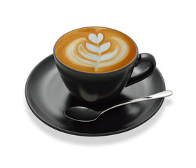 Latte art , coffee isolate on white background 