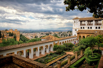 Fototapeta premium View of Alhambra and Granada from the palace of Generalife