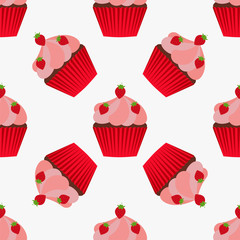 Cupcake Seamless Pattern. Seamless pattern with sweet cupcake.