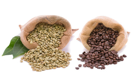 Coffee bean before and after roasted
