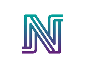 N Letter Logo Line Alphabet Design