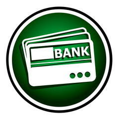 Credit card ,vector, green round icon