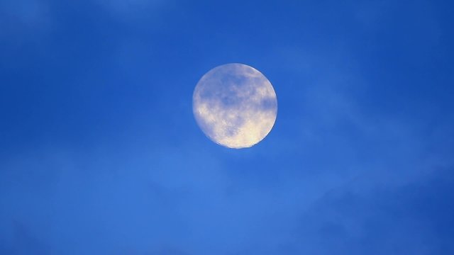 moon in the blue sky with clouds with a cricket sound