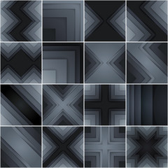 Set of abstract gray and black rectangle shapes backgrounds