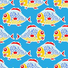 Naklejka na ściany i meble fish seamless pattern
