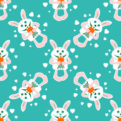 rabbit seamless pattern