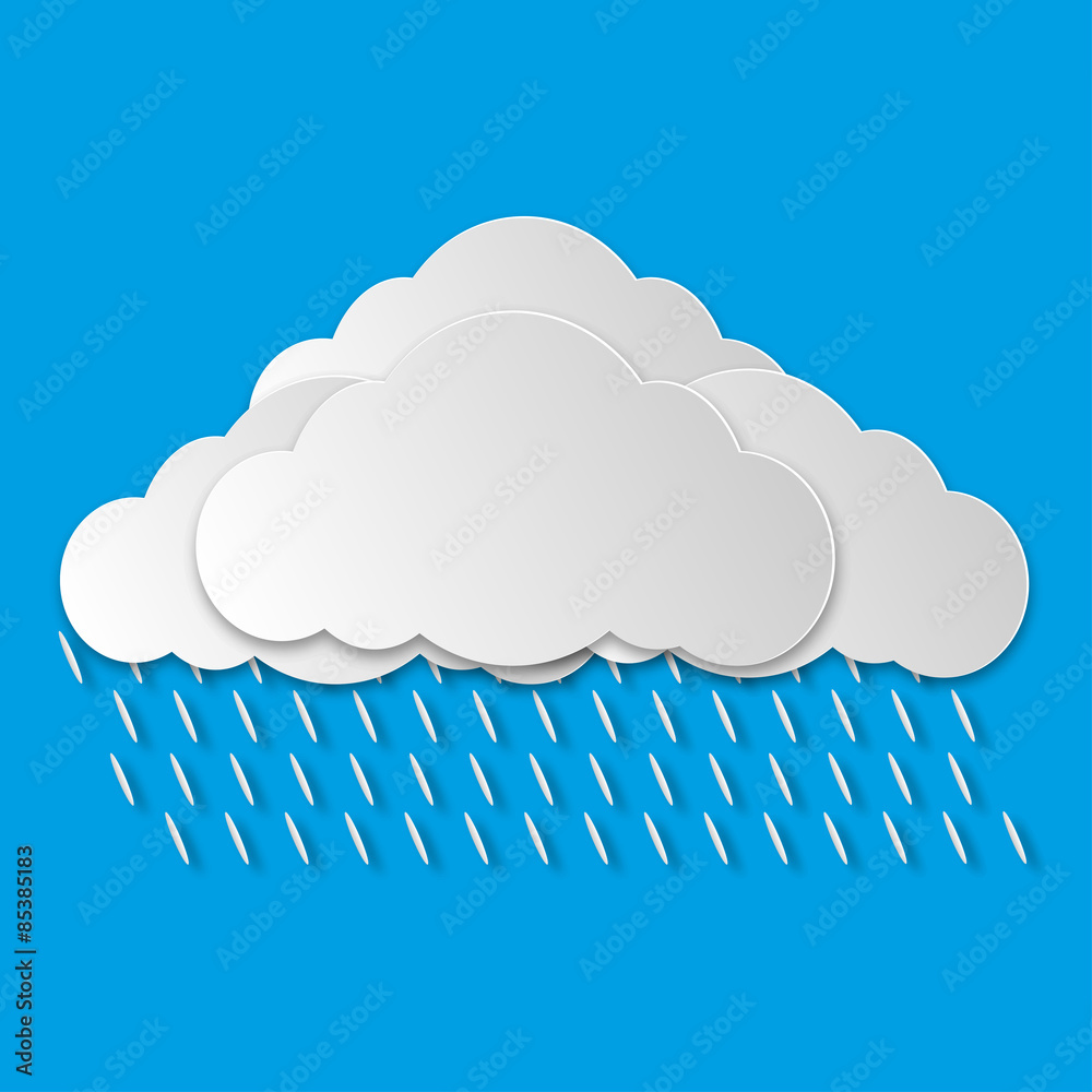 Canvas Prints vector background composed of white paper clouds