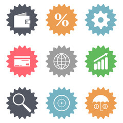 Online Store Icons flat design set of 9 pieces
