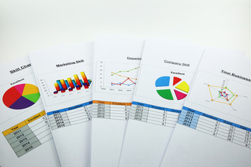 Business analyzing chart in organization