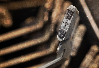 W hammer - old manual typewriter - warm filter
