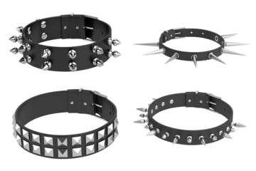 3d render of punk necklaces