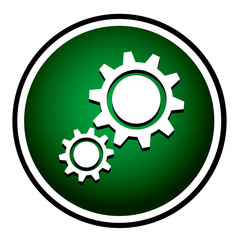 Service pointer. Gear -  green round icon