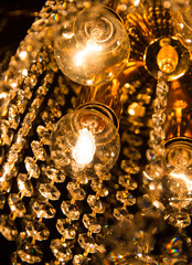 detail of a crystal chandelier
