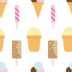 seamless pattern of different ice cream