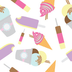 seamless pattern of different ice cream 3