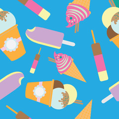 seamless pattern of different ice cream 4