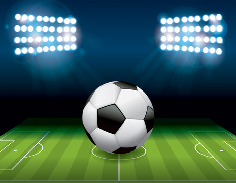 Soccer Football Ball on Field Illustration