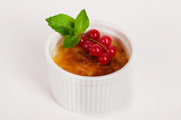gratin with a currant and mint isolated menu
