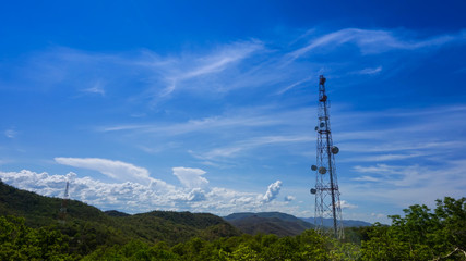 Transmitter tower on mountain
