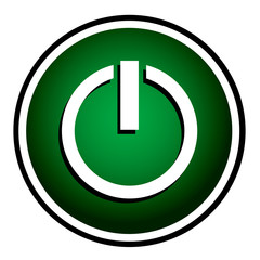 Power green round icon