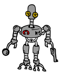 Hand drawing of original robot