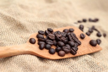 Beautiful of roasted coffee beans.
